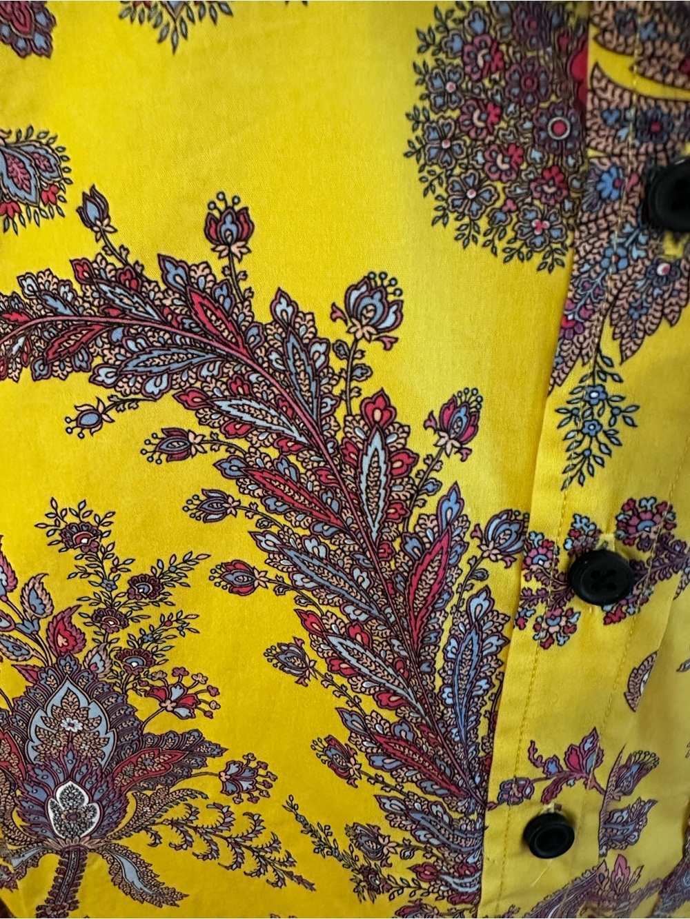J. Crew Yellow Paisley Button-Up Blouse - Picture 3 of 4